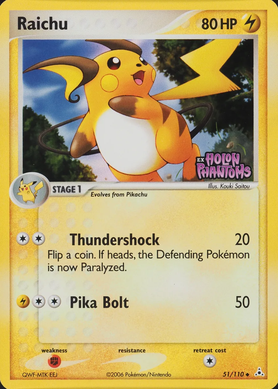 Placeholder front image of Raichu — Stamped Reverse Holofoil — Holon Phantoms — No. 51/110 — English