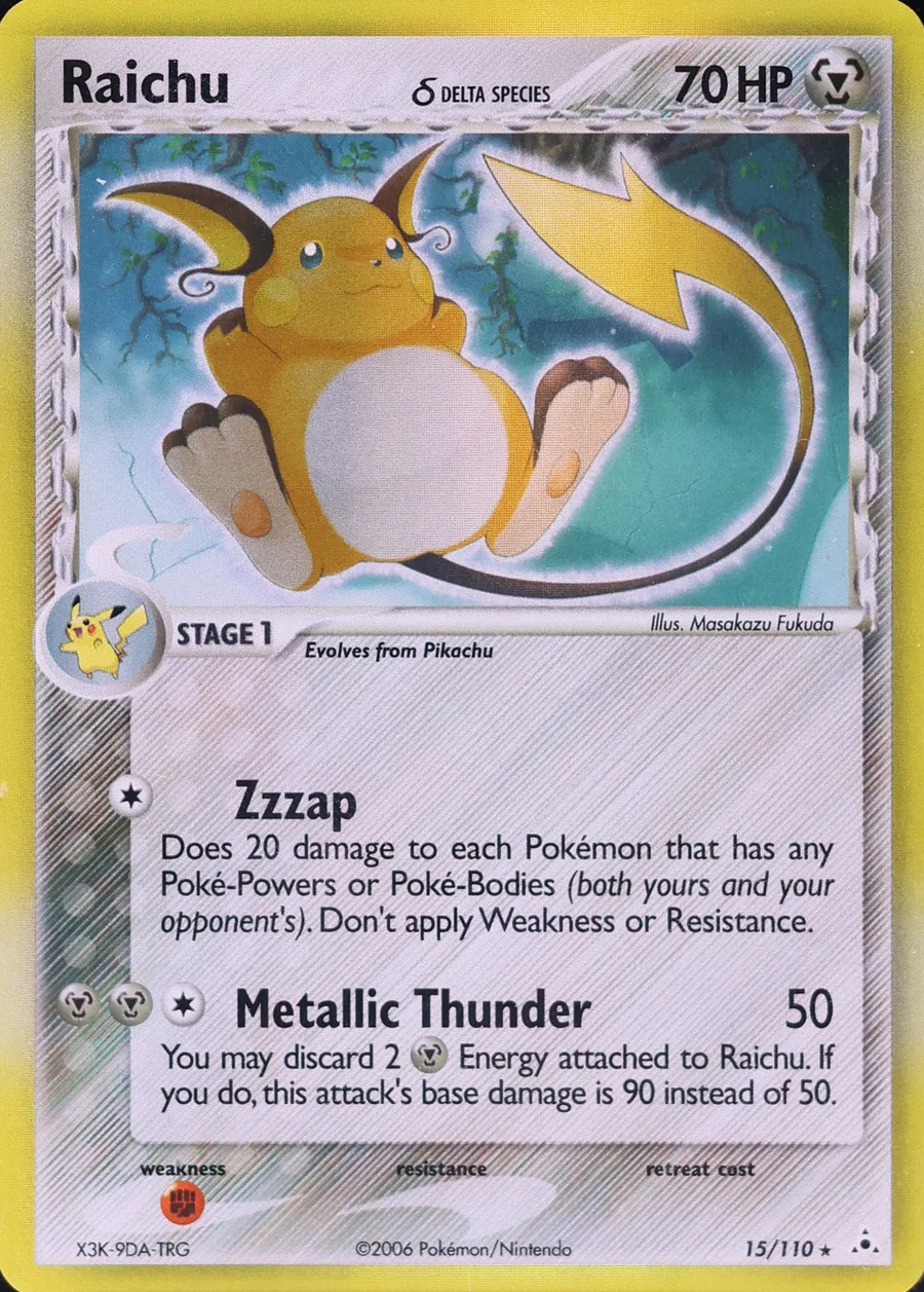 Placeholder front image of Raichu δ — Holofoil — Holon Phantoms — No. 15/110 — English
