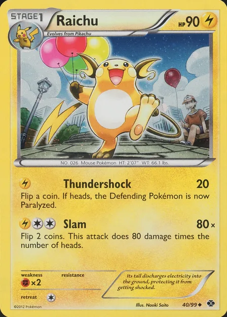 Placeholder card image of Raichu — Cosmos Holofoil — Next Destinies — No. 40/99 — English
