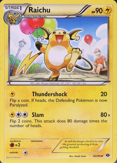 Placeholder card image of Raichu — Non-Holo — Next Destinies — No. 40/99 — English