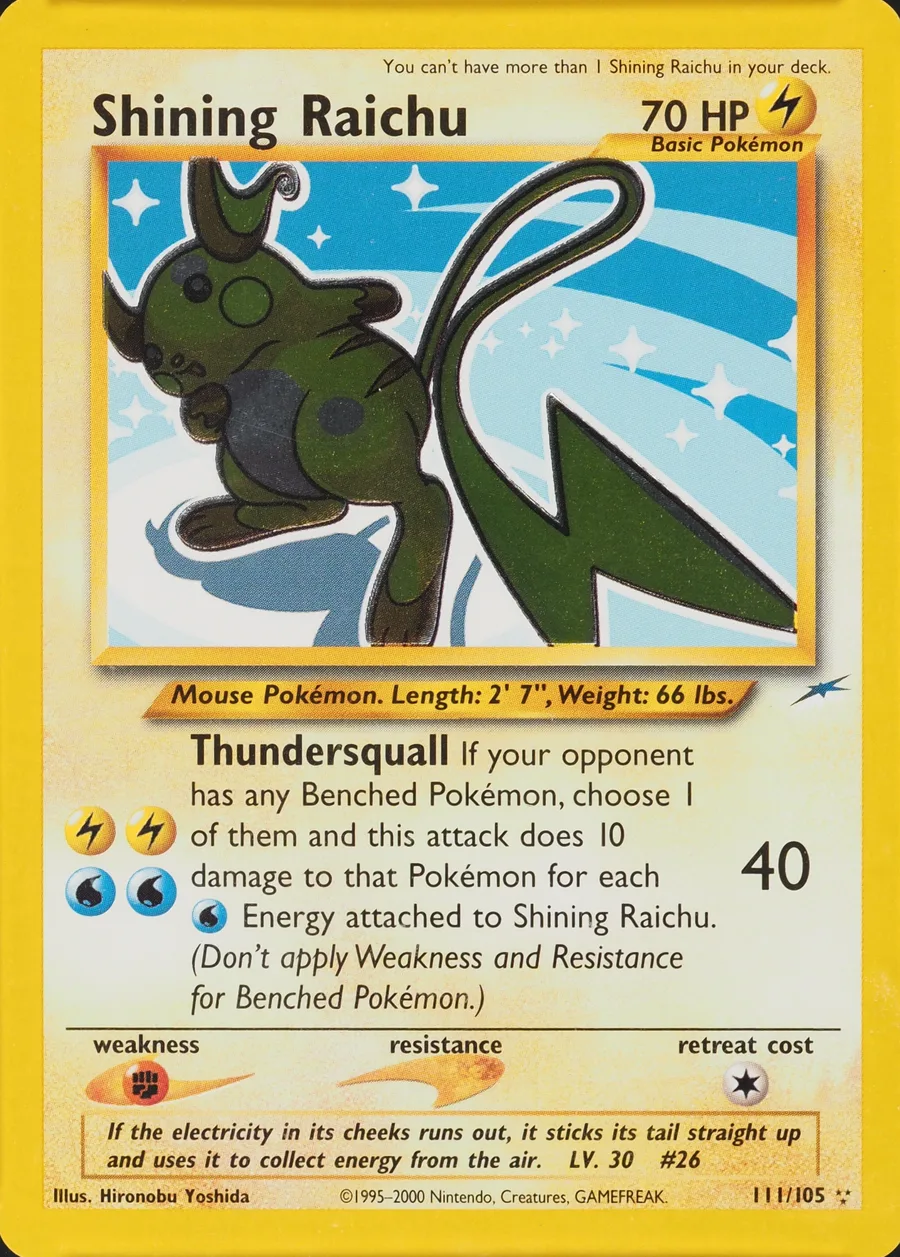 Placeholder front image of Shining Raichu — Shining Holofoil — Unlimited — Neo Destiny — No. 111/105 — English