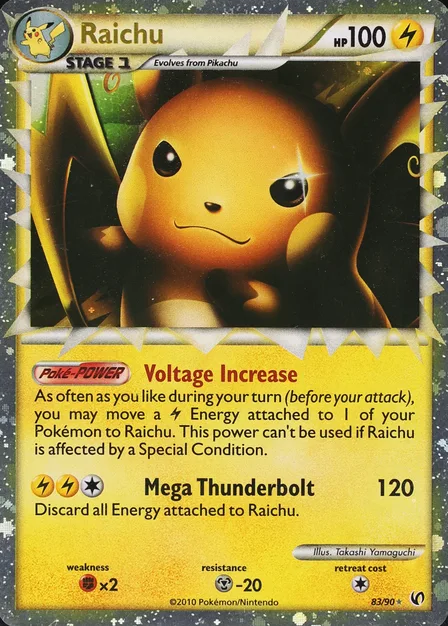 Placeholder card image of Raichu — Holofoil — HS—Undaunted — No. 83/90 — English