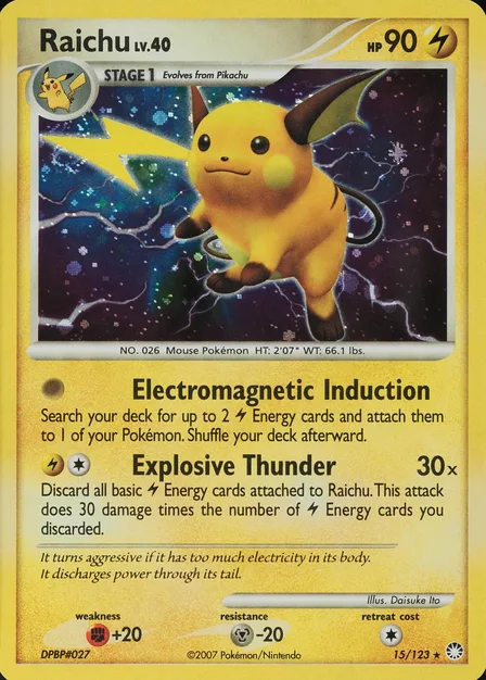 Placeholder card image of Raichu — Holofoil — Mysterious Treasures — No. 15/123 — English
