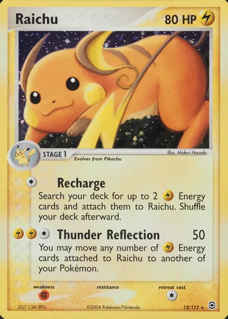 Placeholder card image of Raichu — Holofoil — FireRed & LeafGreen — No. 12/112 — English