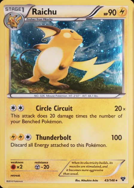 Placeholder card image of Raichu — Cosmos Holofoil — XY — No. 43/146 — English