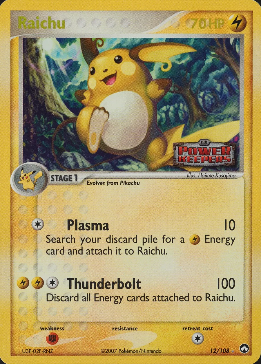 Placeholder front image of Raichu — Stamped Reverse Holofoil — Power Keepers — No. 12/108 — English