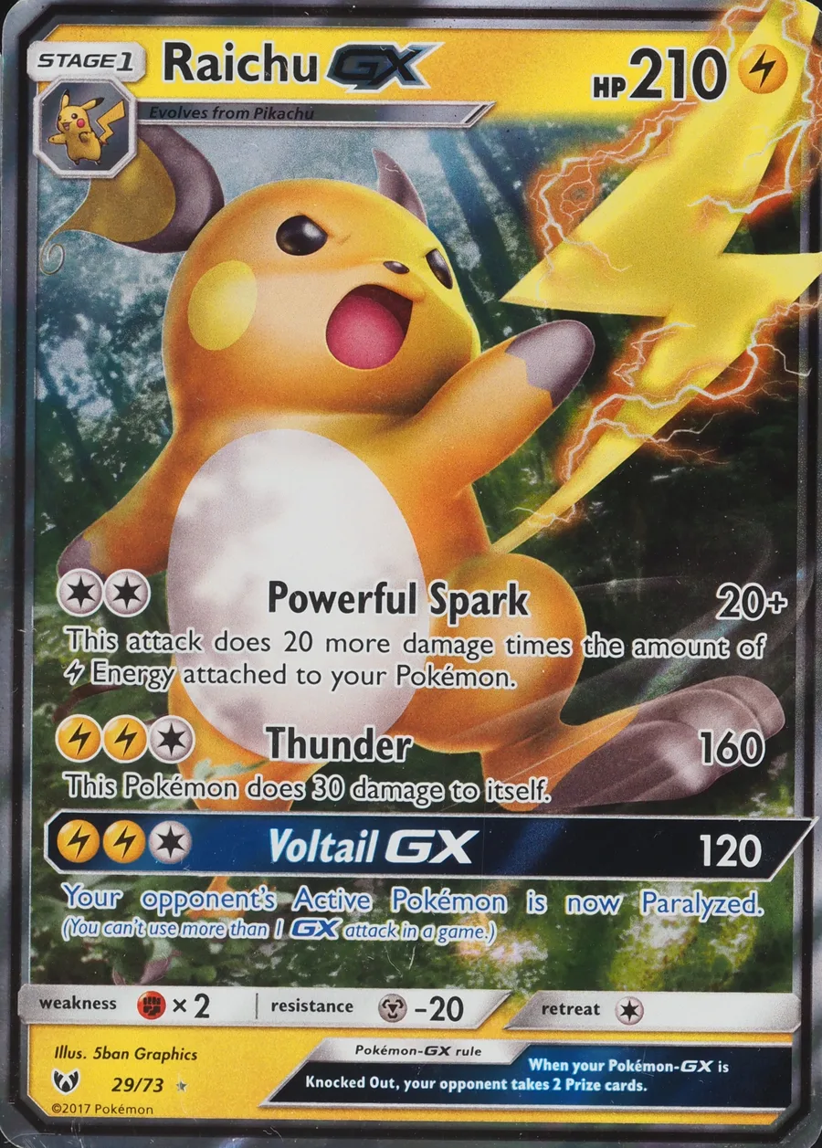 Placeholder front image of Raichu GX — Holofoil — Shining Legends — No. 29/73 — English