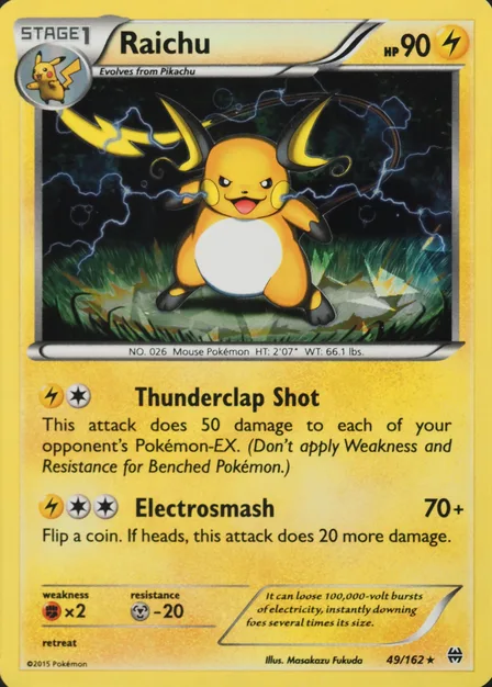 Placeholder card image of Raichu — Cracked Ice Holofoil — BREAKthrough — No. 49/162 — English
