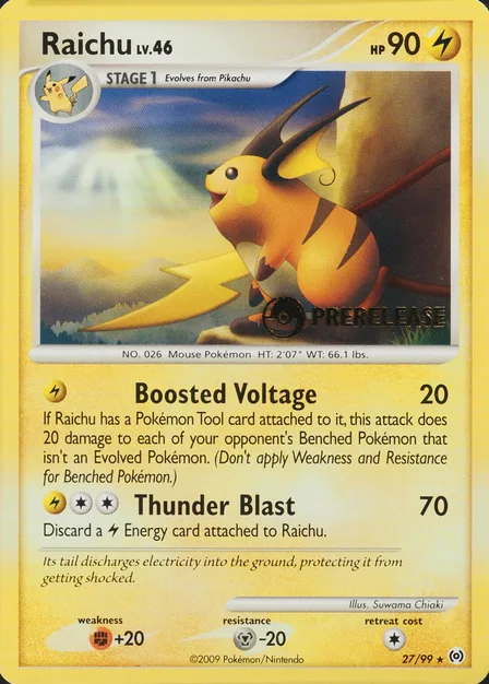 Placeholder card image of Raichu — Prerelease — Arceus — No. 27/99 — English