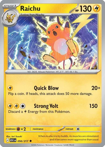Placeholder card image of Raichu — Non-Holo — Ascended Heroes — No. 056/217 — English