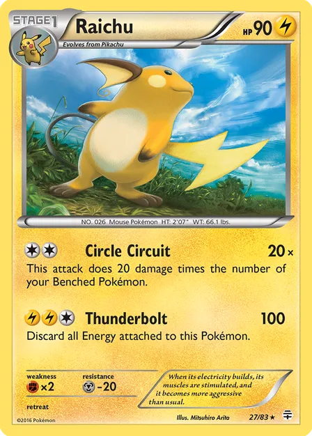 Placeholder card image of Raichu — Holofoil — Generations — No. 27/83 — English