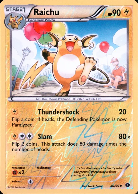 Placeholder card image of Raichu — Reverse Holofoil — Next Destinies — No. 40/99 — English