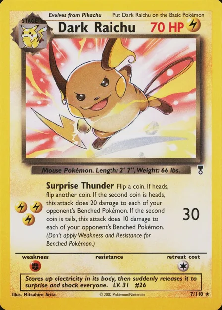 Placeholder card image of Dark Raichu — Non-Holo — Turmoil Theme Deck — Legendary Collection — No. 7/110 — English