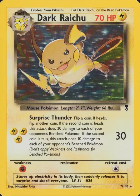 Placeholder card image of Dark Raichu — Galaxy Holofoil — Legendary Collection — No. 7/110 — English