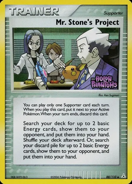 Placeholder card image of Raichu cameo on Mr. Stone's Project — Reverse Foil — Holon Phantoms — No. 88/110 — English