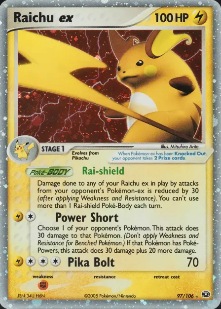 Placeholder card image of Raichu ex — Holofoil — Emerald — No. 97/106 — English
