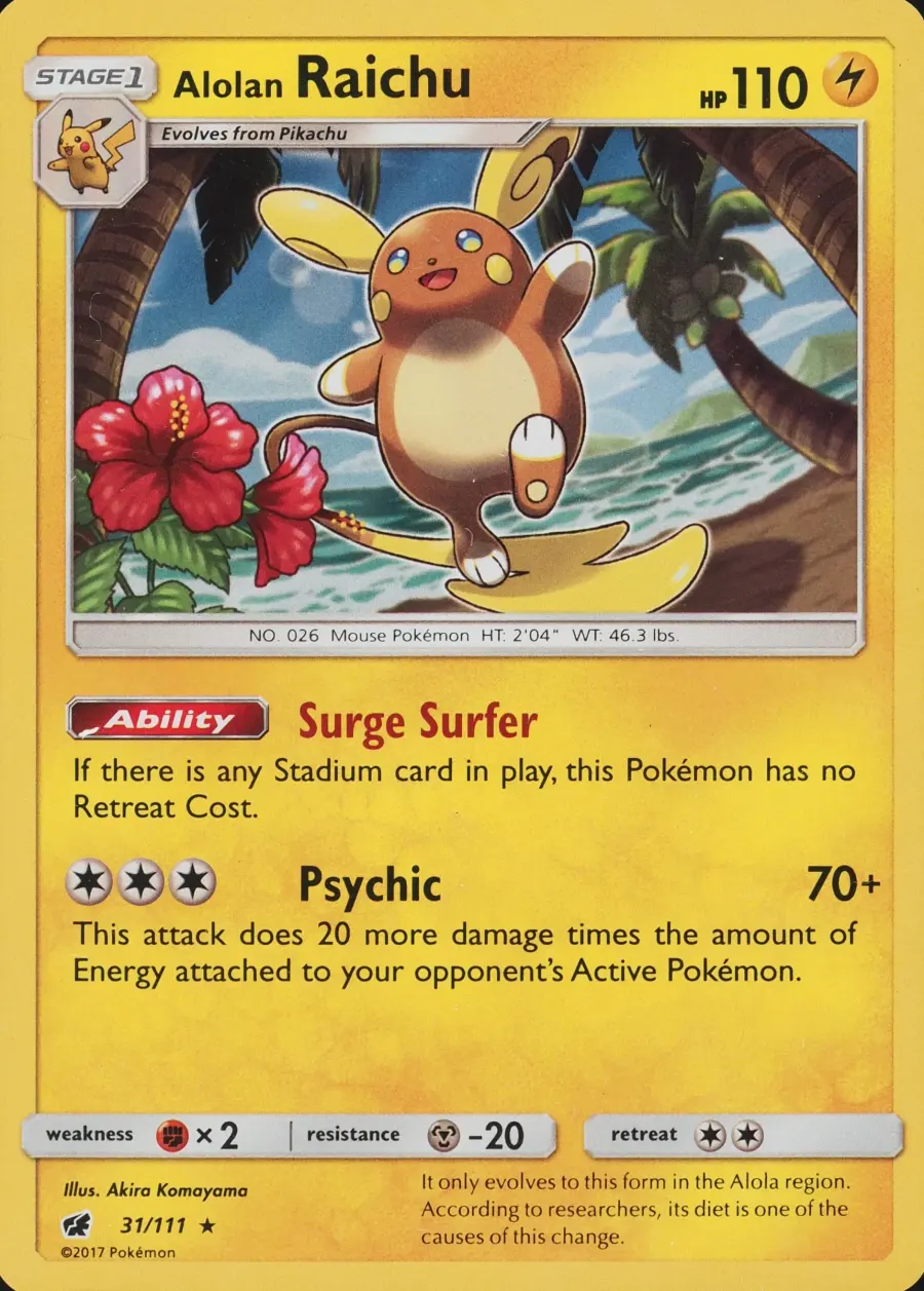 Placeholder front image of Alolan Raichu — Holofoil — Crimson Invasion — No. 31/111 — English