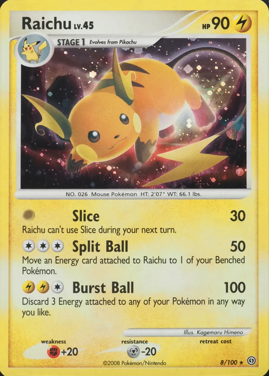 Placeholder front image of Raichu — Holofoil — Stormfront — No. 8/100 — English