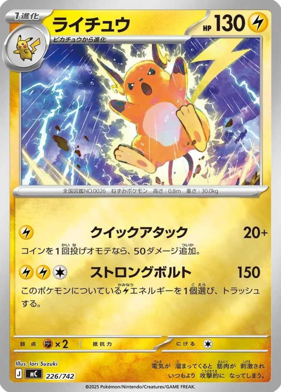 Placeholder front image of ライチュウ — Mirror Holofoil Deck Printing — Start Deck 100 Battle Collection — No. 226/742 — Japanese