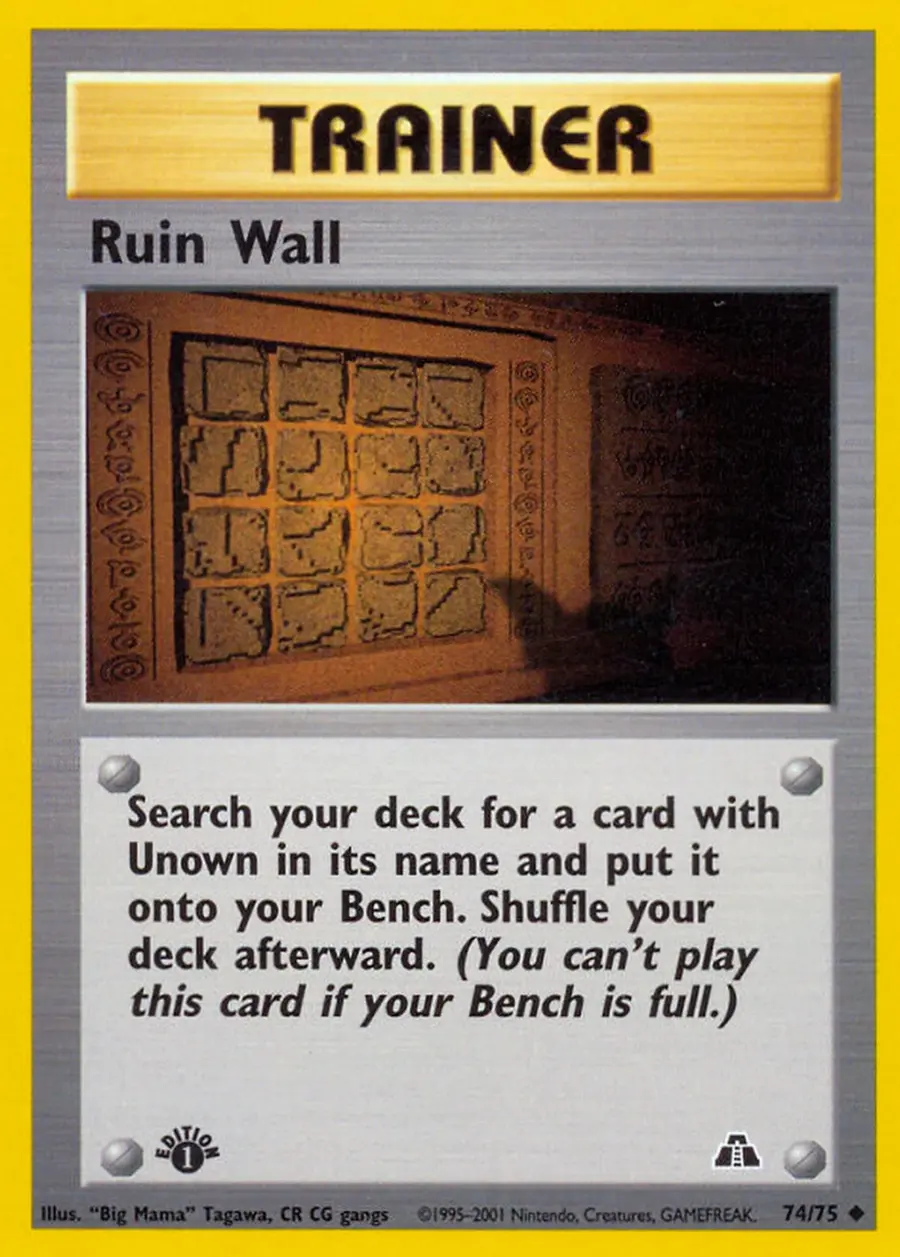 Placeholder front image of Raichu cameo on Ruin Wall — 1st Edition — Neo Discovery — No. 74/75 — English