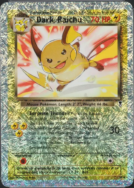 Dark Raichu 7/110 — Fireworks Reverse Holofoil – Legendary
