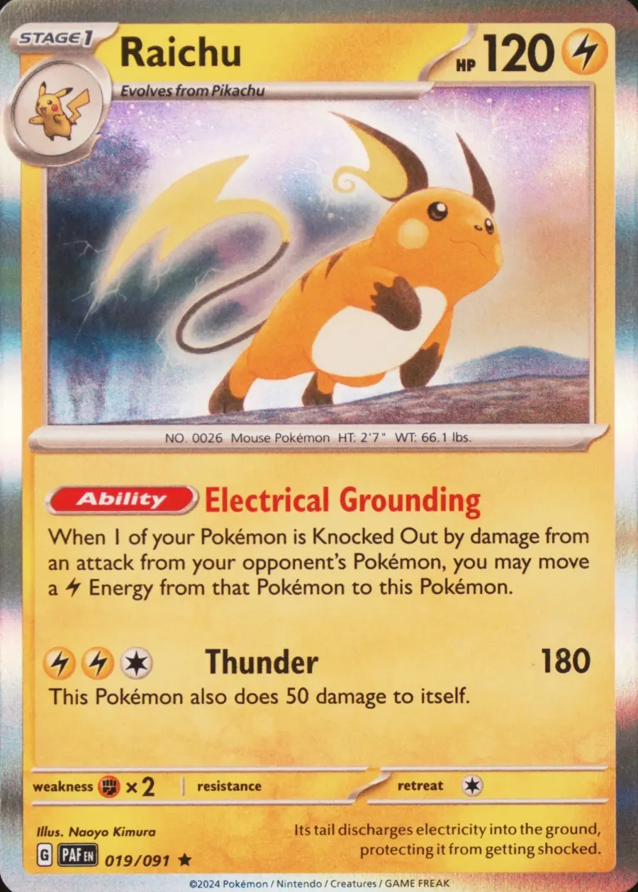 Placeholder front image of Raichu — Holofoil — Paldean Fates — No. 019/91 — English