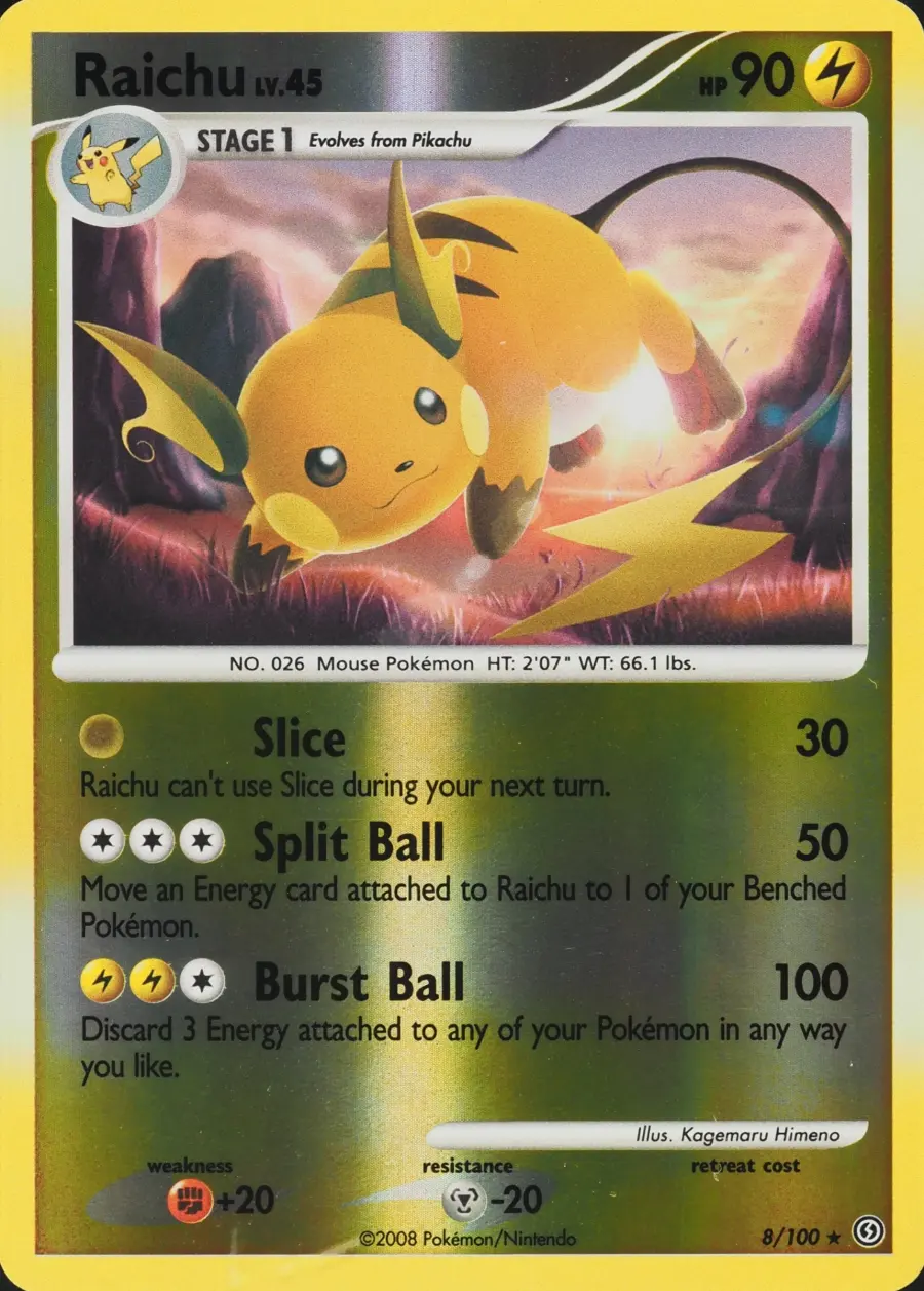 Placeholder front image of Raichu — Reverse Holofoil — Stormfront — No. 8/100 — English