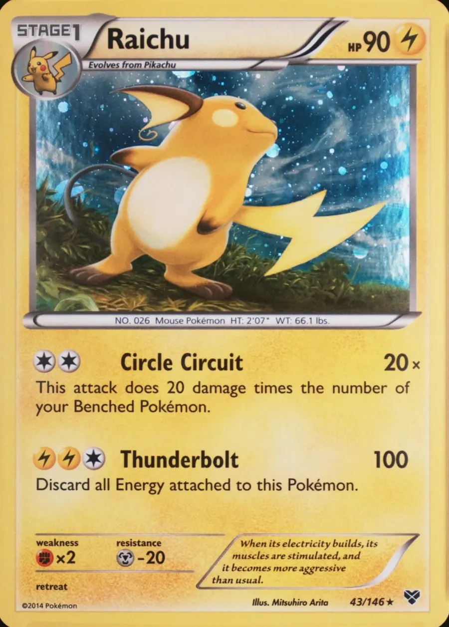 Placeholder front image of Raichu — Cosmos Holofoil — XY — No. 43/146 — English