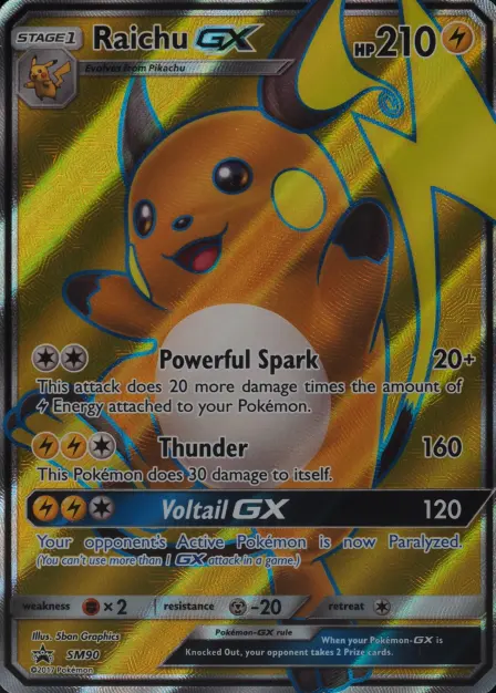 Placeholder card image of Raichu GX — Full Art Promo Holofoil — SM Black Star Promos — No. SM90 — English