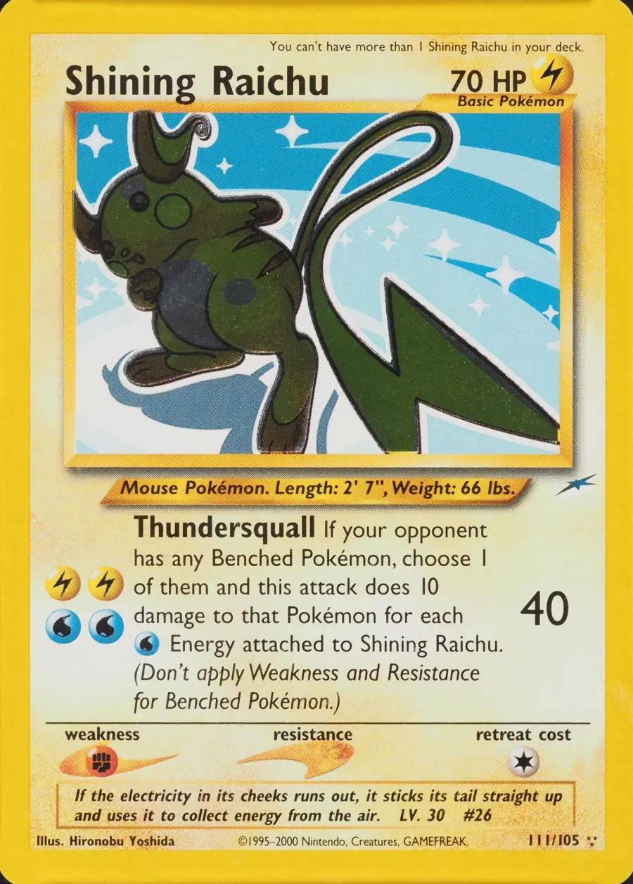 Placeholder front image of Shining Raichu — Shining Holofoil — Unlimited — Neo Destiny — No. 111/105 — English