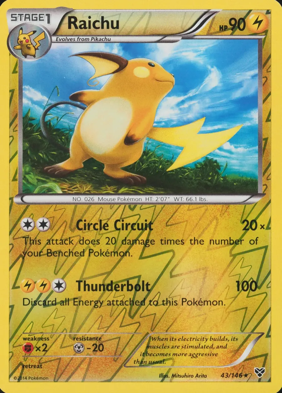 Placeholder front image of Raichu — Reverse Holofoil — XY — No. 43/146 — English