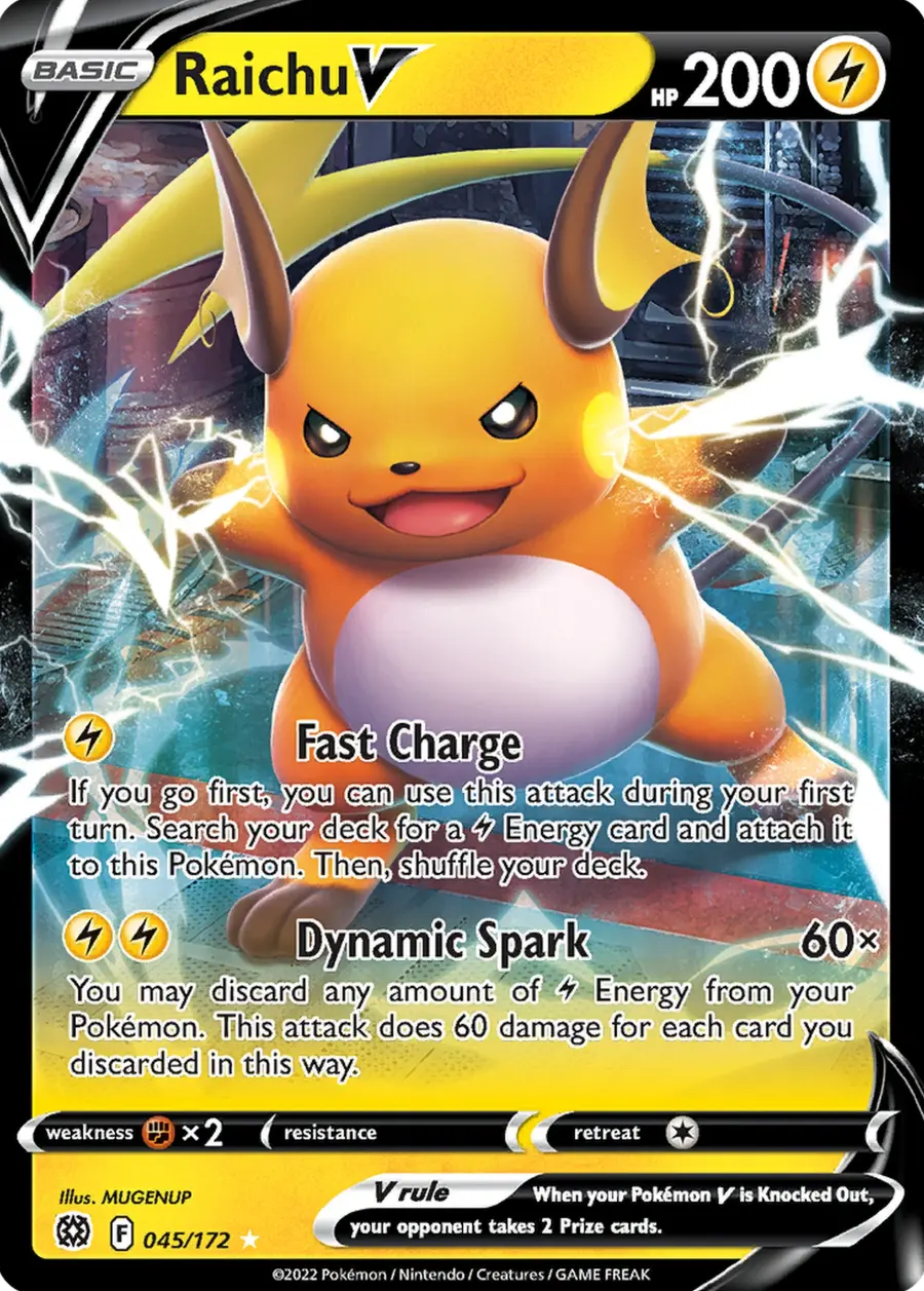 Placeholder front image of Raichu V — Pokémon V Holofoil — Brilliant Stars — No. 045/172 — English