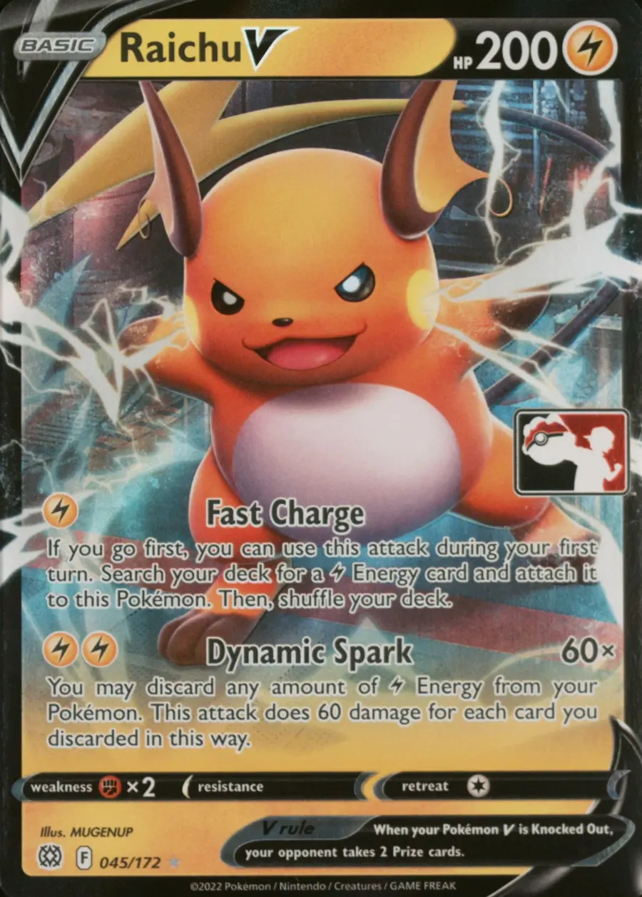 Placeholder front image of Raichu V — Play! Pokémon Prize Pack Series 3 — Brilliant Stars — No. 045/172 — English