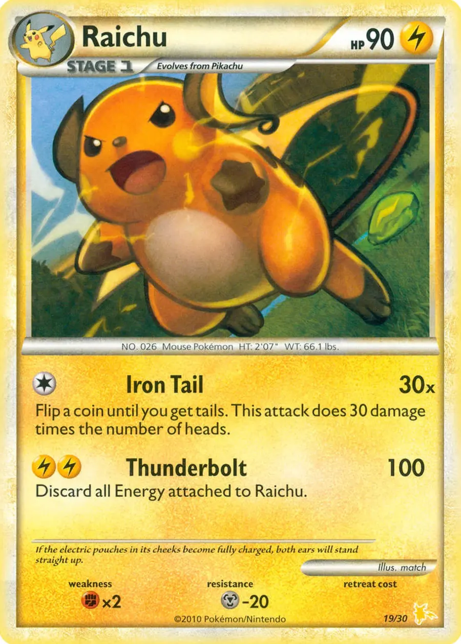 Placeholder front image of Raichu — Non-Holo — Deck Sequence 19 — HS Trainer Kit—Raichu — No. 19/30 — English