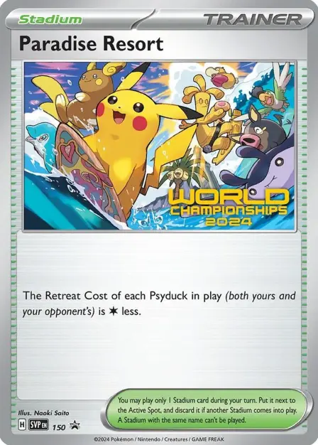 Placeholder card image of Raichu cameo on Paradise Resort — World Championships 2024 — SV Black Star Promos — No. 150 — English