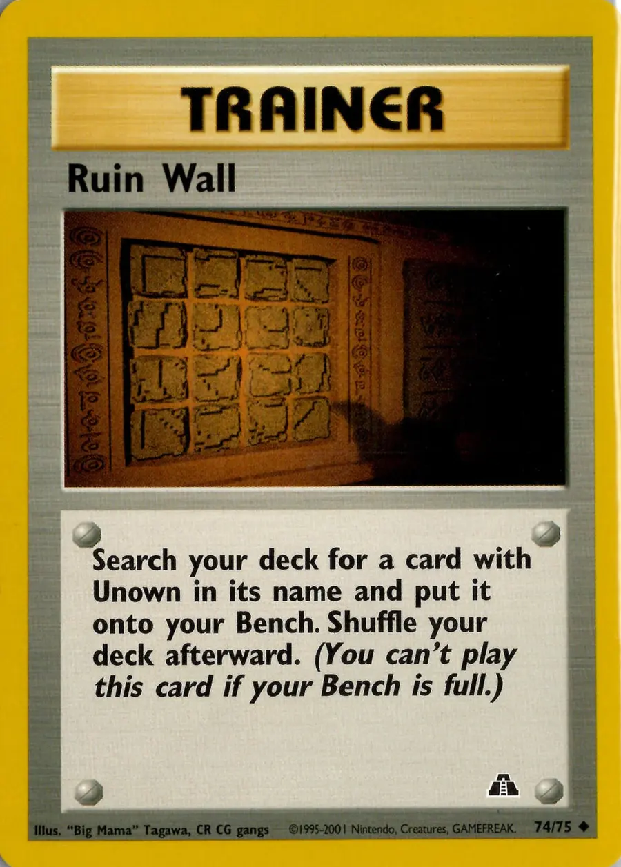 Placeholder front image of Raichu cameo on Ruin Wall — Unlimited — Neo Discovery — No. 74/75 — English
