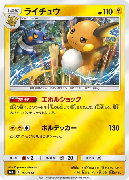 Placeholder card image of ライチュウ — Mirror Holofoil — GX Battle Boost — No. 029/114 — Japanese