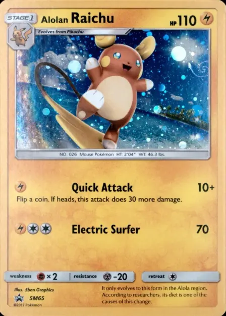 Placeholder card image of Alolan Raichu — Alolan Raichu Figure Collection Holofoil — SM Black Star Promos — No. SM65 — English