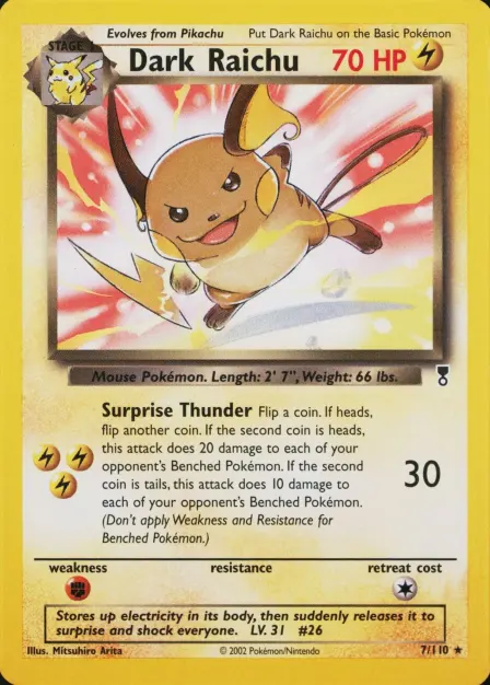 Placeholder card image of Dark Raichu — Non-Holo — Turmoil Theme Deck — Legendary Collection — No. 7/110 — English