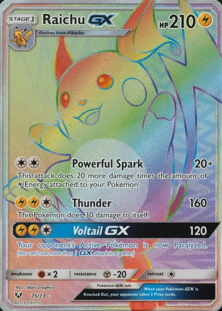 Placeholder card image of Raichu GX — Holofoil — Shining Legends — No. 75/73 — English