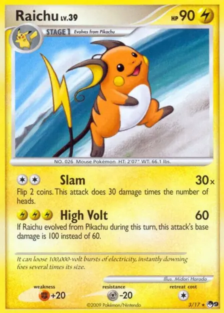 Placeholder card image of Raichu — Non-Holo — POP Series 9 — No. 3/17 — English