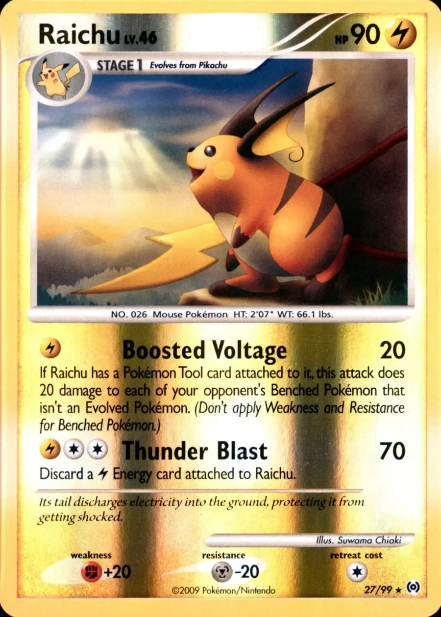 Placeholder front image of Raichu — Reverse Holofoil — Arceus — No. 27/99 — English