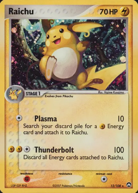 Placeholder card image of Raichu — Holofoil — Power Keepers — No. 12/108 — English