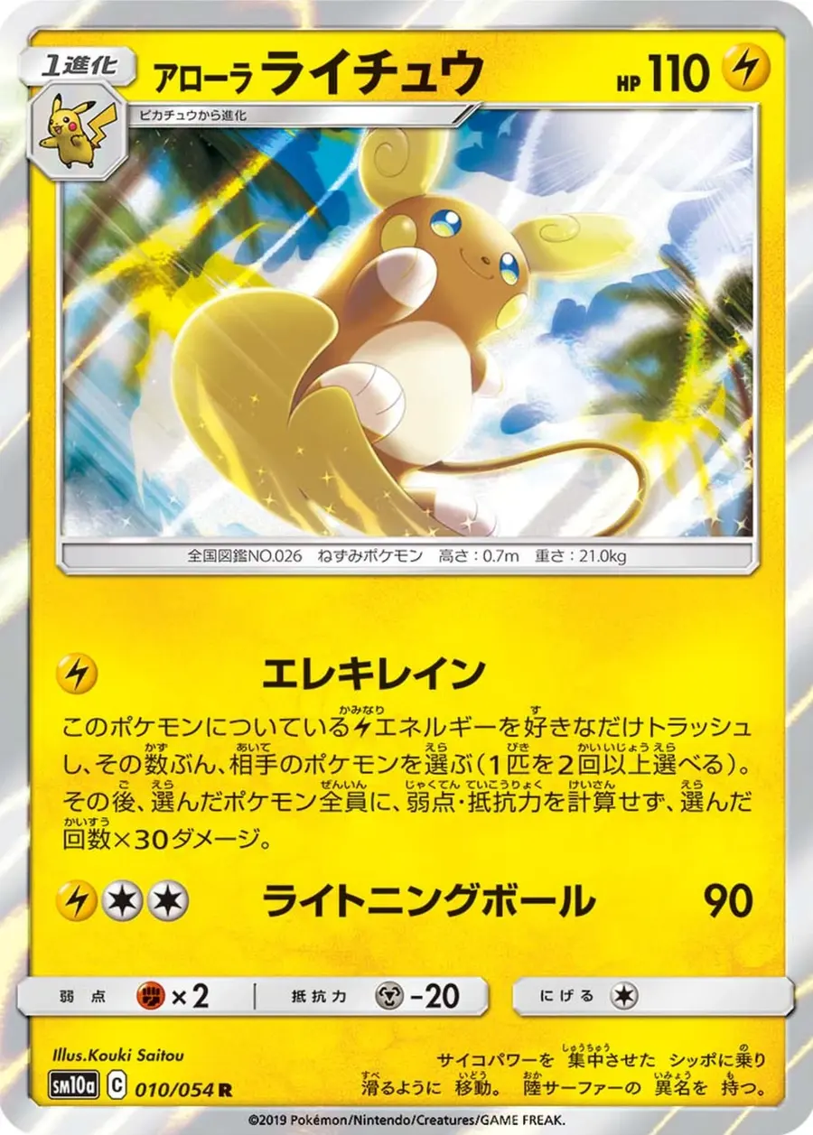 Placeholder front image of アローラ ライチュウ — Holofoil — GG End — No. 010/054 — Japanese