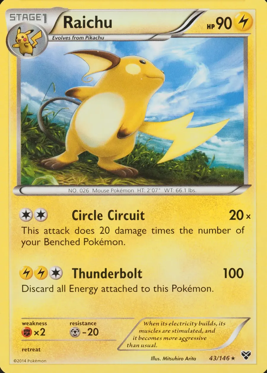 Placeholder front image of Raichu — Non-Holo — XY — No. 43/146 — English