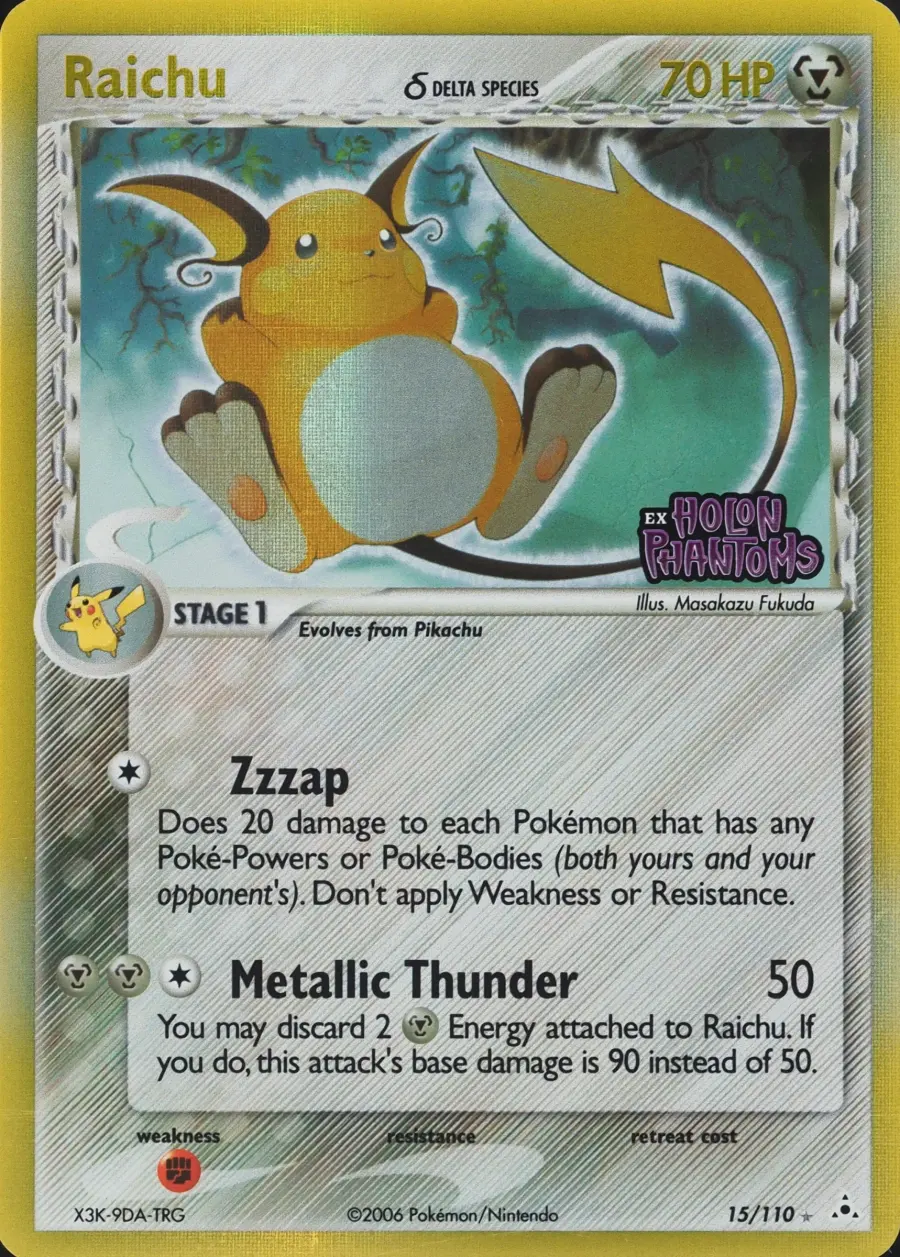 Placeholder front image of Raichu δ — Stamped Reverse Holofoil — Holon Phantoms — No. 15/110 — English