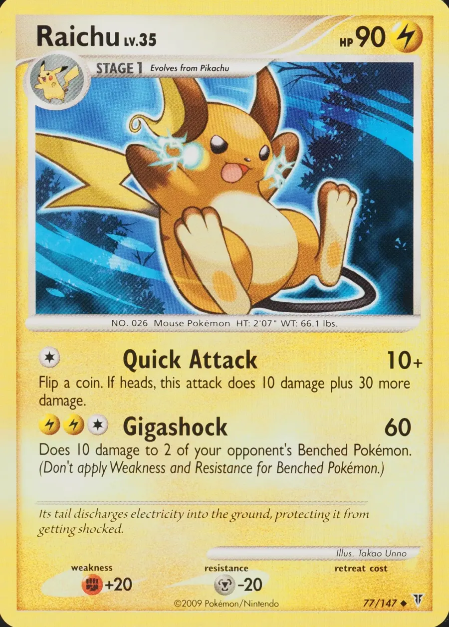 Placeholder front image of Raichu — Non-Holo — Supreme Victors — No. 77/147 — English