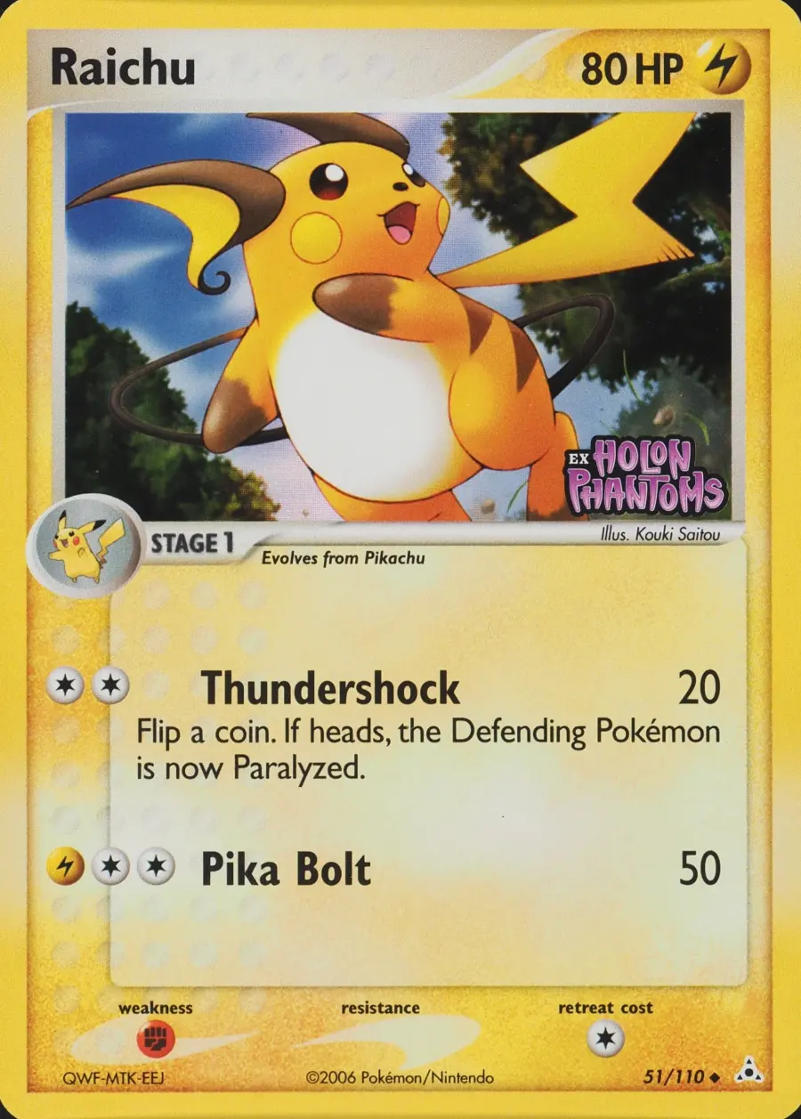 Placeholder front image of Raichu — Stamped Reverse Holofoil — Holon Phantoms — No. 51/110 — English
