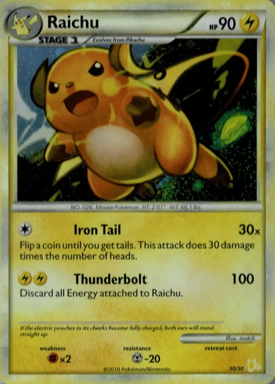 Placeholder front image of Raichu — Holofoil — Deck Sequence 30 — HS Trainer Kit—Raichu — No. 30/30 — English