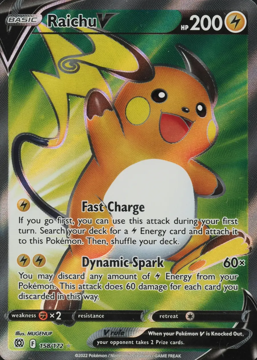 Placeholder front image of Raichu V — Holofoil — Brilliant Stars — No. 158/172 — English